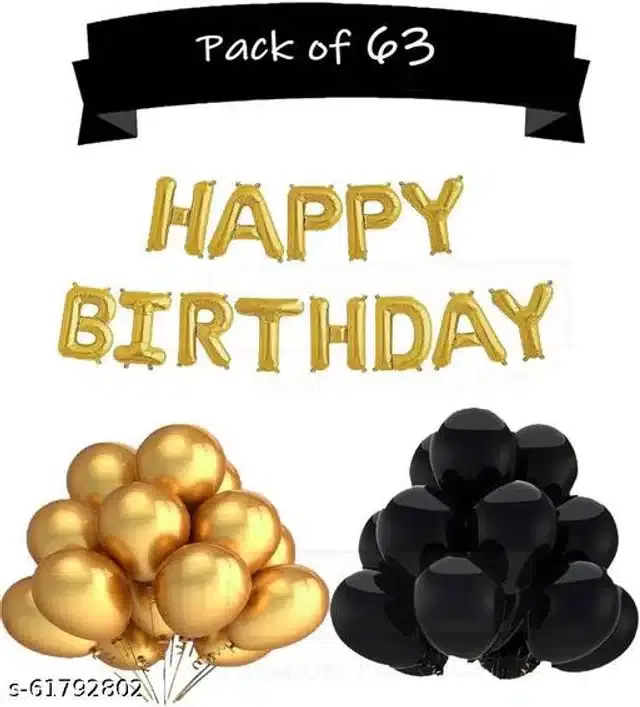 Birthday Party Decoration Kit, Multicolor, Set of 63