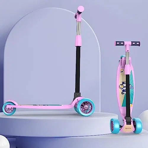 Lifelong Foldable Kick Skating Cycle, Skate Scooter for Kids, Max User Weight 50Kg, Pink & Blue (llks03)