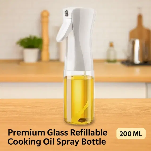 KS Premium Glass Refillable Cooking Oil Spray Bottle, 200gm, Assorted