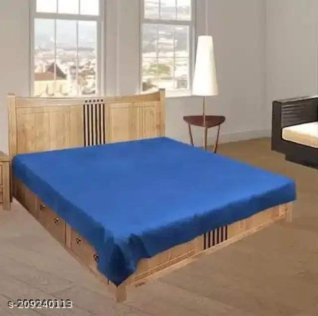 PVC Waterproof Mattress Protector Sheet, Blue, 6.5x6 feet