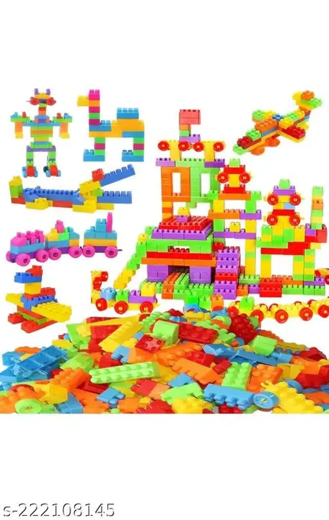 Plastic Block Toys for Kids, Multicolor, Set of 60