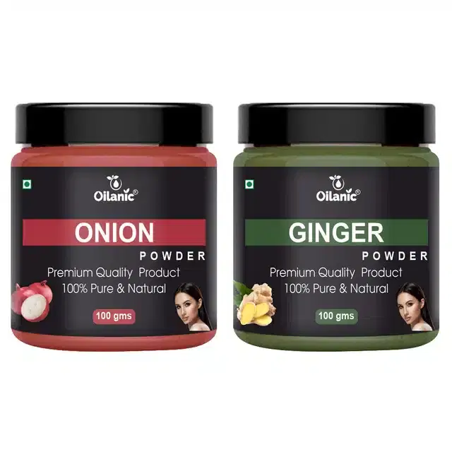 Natural Onion & Ginger Powder for Skin & Hair, Pack of 2, 100 g