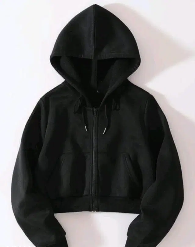 Light Fleece Solid Hoodie for Kids, Black (6-8 Years)