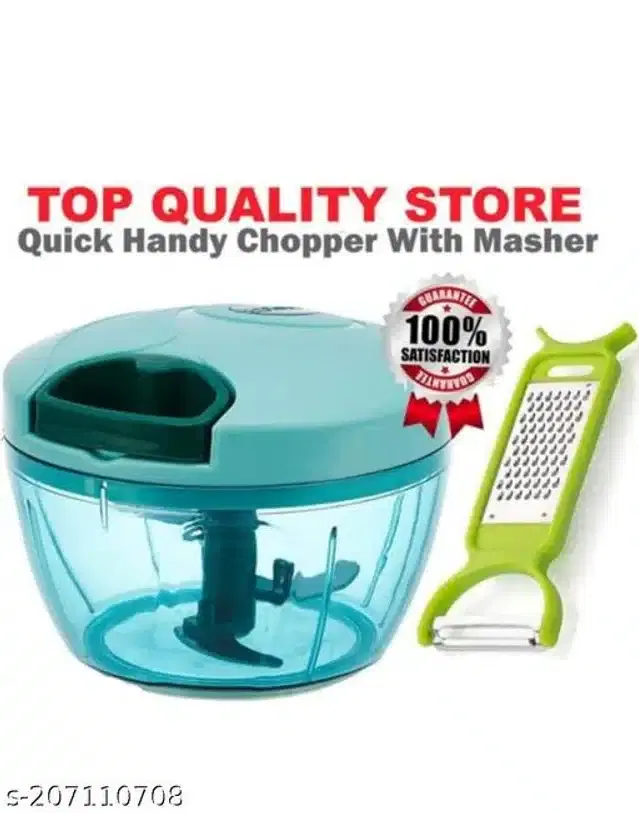 Plastic Chopper with Grater, Multicolor, Set of 2