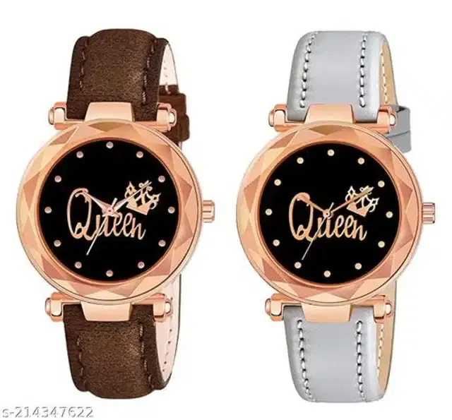 Analog Watch for Women, Pack of 2 (Multicolor)