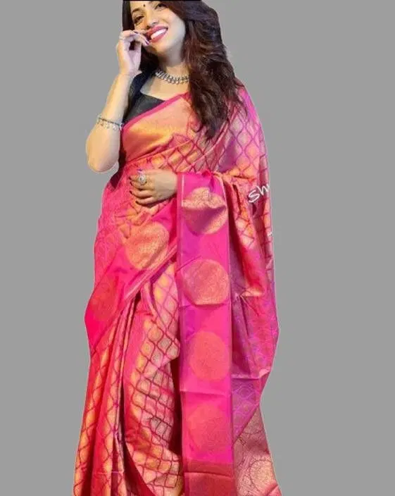 Silk Woven Design Saree for Women, Pink (6.3 m)