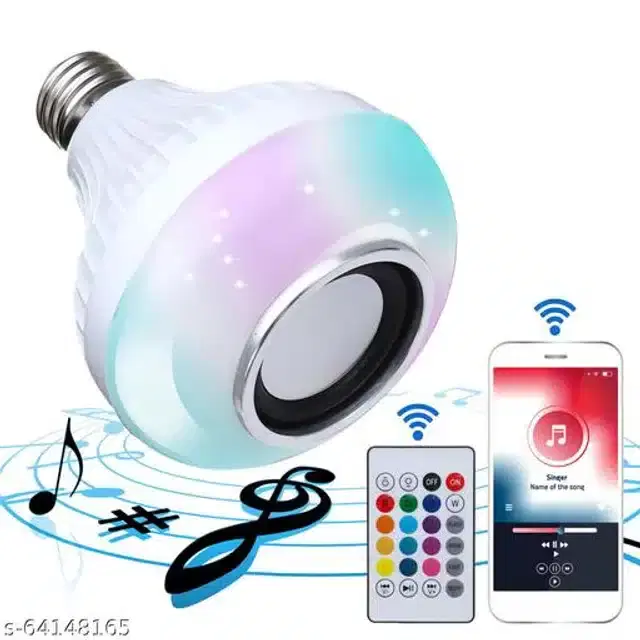 Remote Control Bluetooth Speaker cum LED Bulb, Multicolor