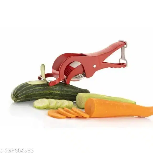 Vegetable & Fruit Cutter with Peeler for Kitchen, Red