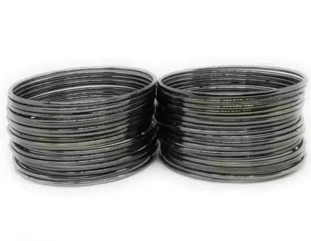Alloy Bangles for Women, Silver, Pack of 12 (2.6)