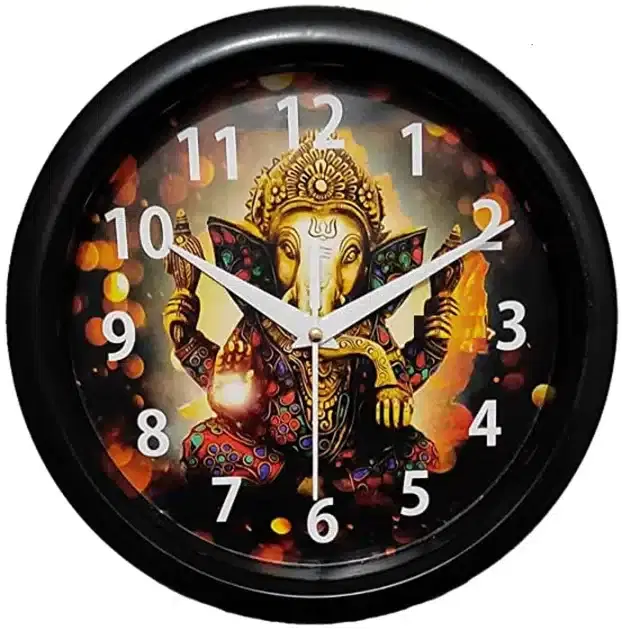 Designer Printed Plastic Wall Clock, Multicolor