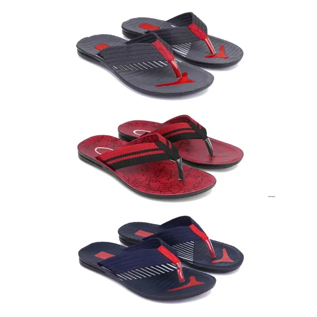 Combo of Flipflops for Men, Set of 3 (Multicolor, 10)
