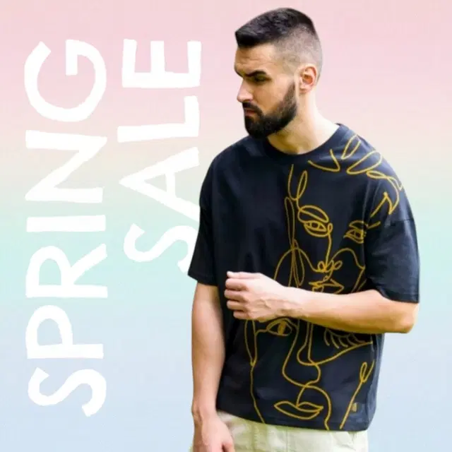 Cotton Printed  T-shirt for Men, Navy Blue (M)