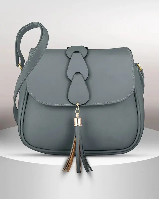 PU Sling Bag for Women (Grey)