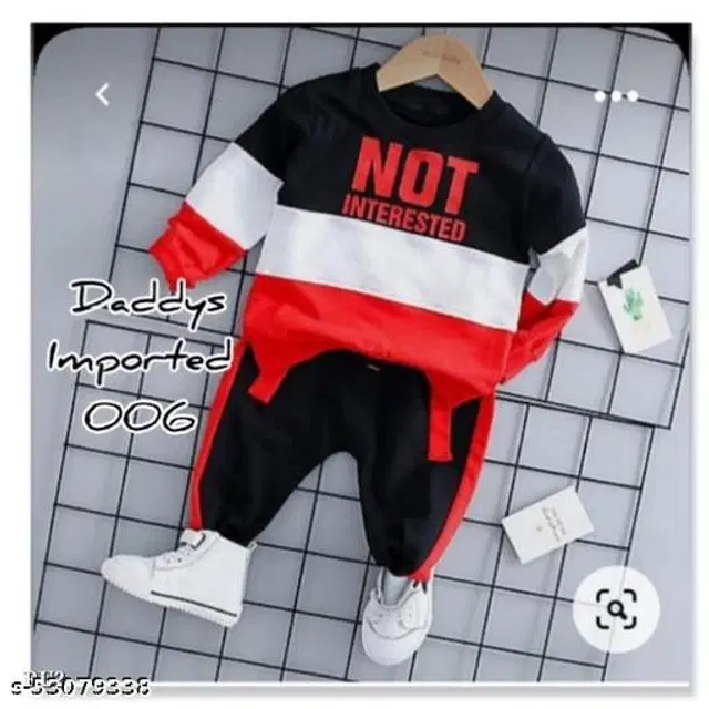 Cotton Solid Clothing Sets for Boys & Girls (Multicolor, 1-2 Years)