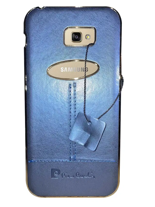 Leather Mobile Back Cover for Samsung A7, 2017, Blue