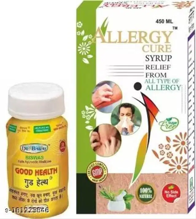 Dr. Biswas Good Health Capsule & Allergy Cure Syrup For Genarel Health, Pack Of 2