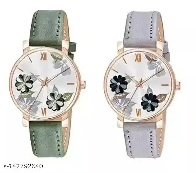Analog Watch for Women, Pack of 2 (Multicolor)