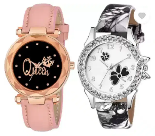 Analog Watch for Women, Pack of 2 (Multicolor)