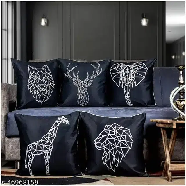 Cushion Cover for Home, Multicolor, 16x16 inches, Pack of 5