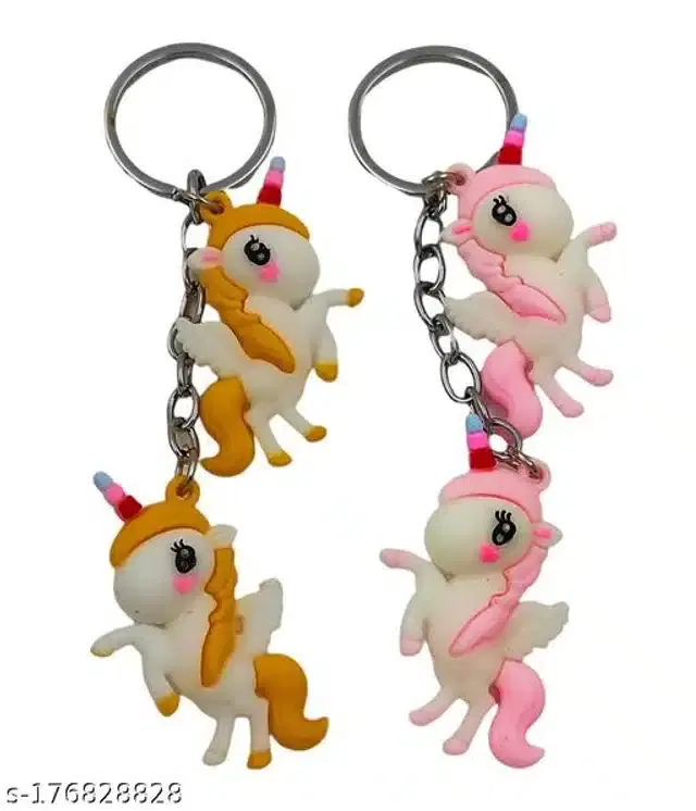 Plastic Stylish Keychain, Multicolor, Pack of 2