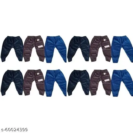 Woolen Thermal Bottomwear for Kids, Pack of 12 (Multicolor, 0-3 Months)