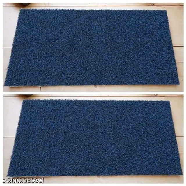PVC Doormat, Blue, 2x3 Feet, Pack of 2