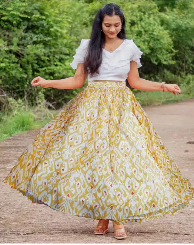 Ready to Wear Lehenga Choli for Women (Yellow, S)