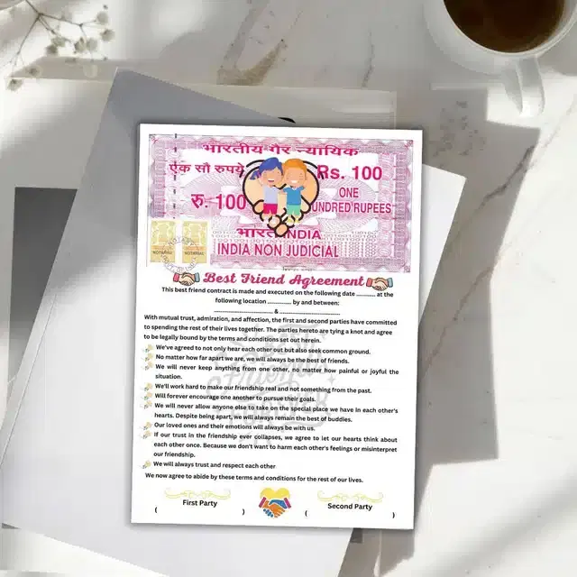 Best Friends Contract Agreement, Multicolor