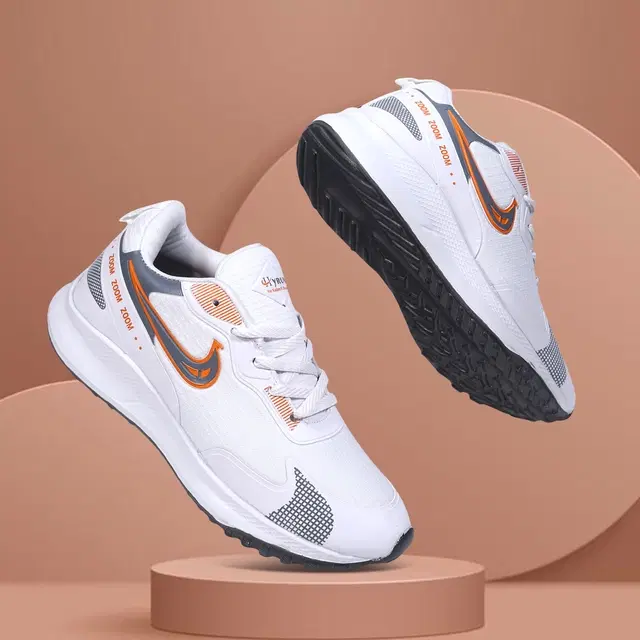 Sport Shoes for Men, White & Orange (6)