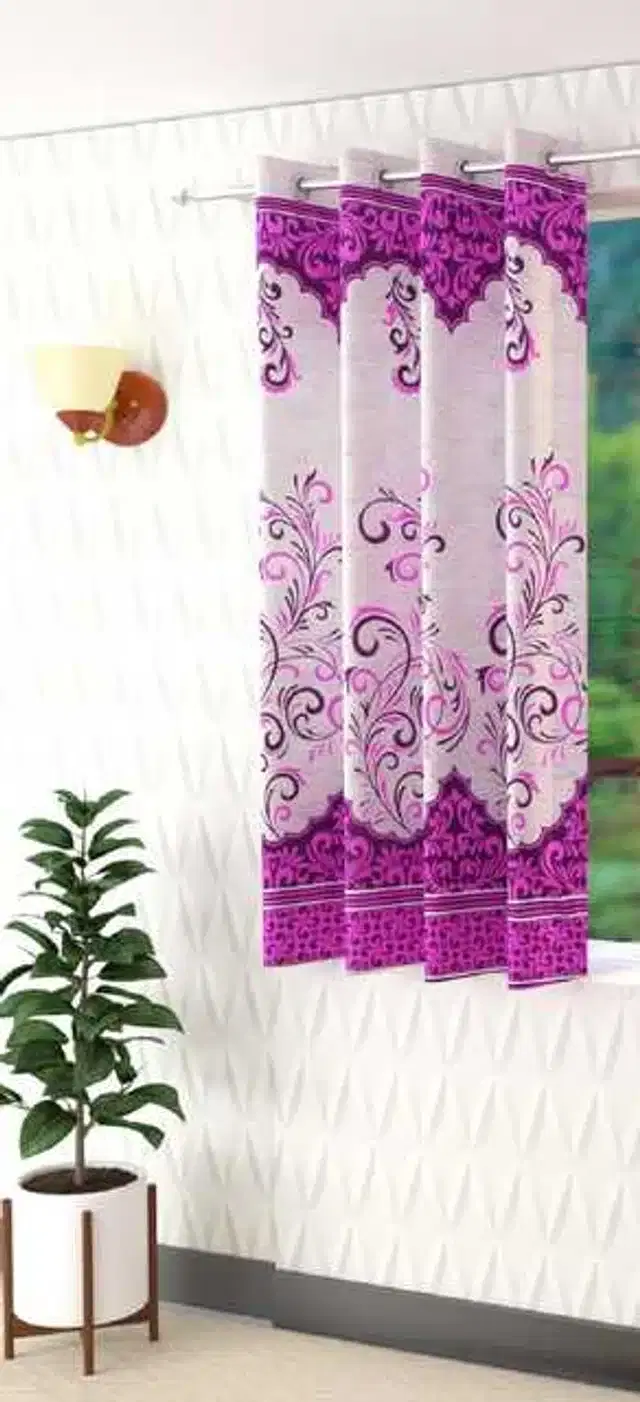 Window Curtain, Purple, 4X5 Feet