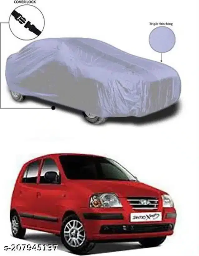Taffeta Waterproof Car Cover for Hyundai Santro Xing, Multicolor
