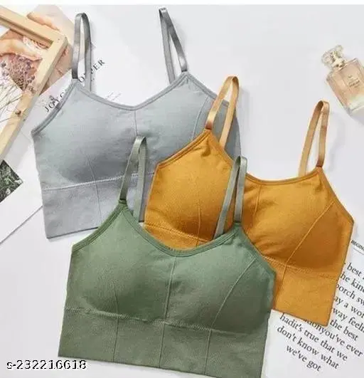 Cotton Blend Bra for Women, Multicolour, Pack of 3 (28A)