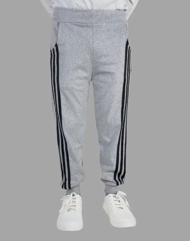 Cotton Blend Trackpants for Boys (Grey, 2-3 Years)