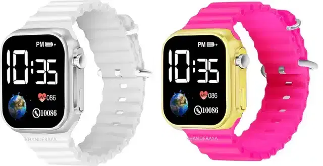Electronic LED Digital Watch for Kids, Pack of 2 (Multicolor)
