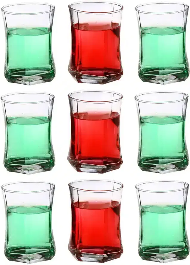 Liquor cum Cocktail Glasses, Transparent, 280 ml, Pack of 9