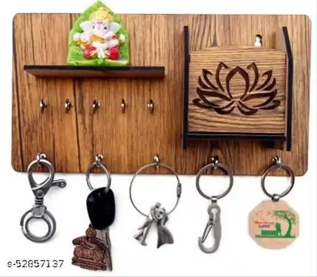 Wooden Key & Mobile Holder, Tan
