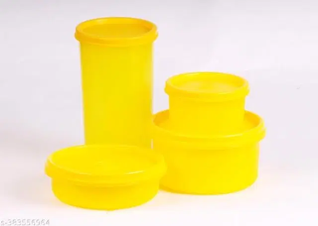 Plastic 4 Pcs Lunch Box, Multicolor, Set of 1