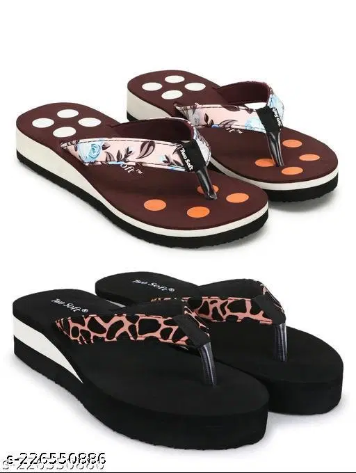 EVA Flip-flops for Women (Multicolor, 4) Pack of 2