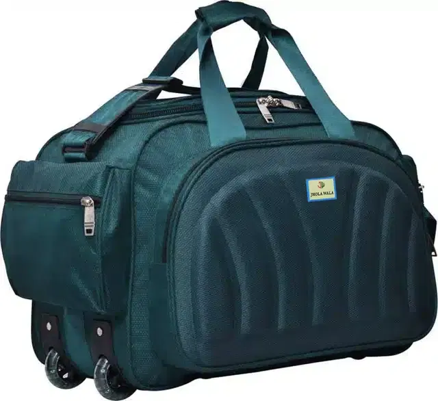 Polyester Traveling Luggage Bag with Wheels, Peacock,60 L