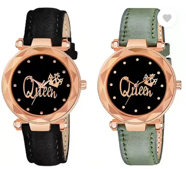 Analog Watch for Women, Pack of 2 (Multicolor)