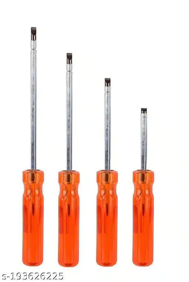 2 In 1 Reversible Magnetic & Hardened Screwdriver, Set of 4, Red