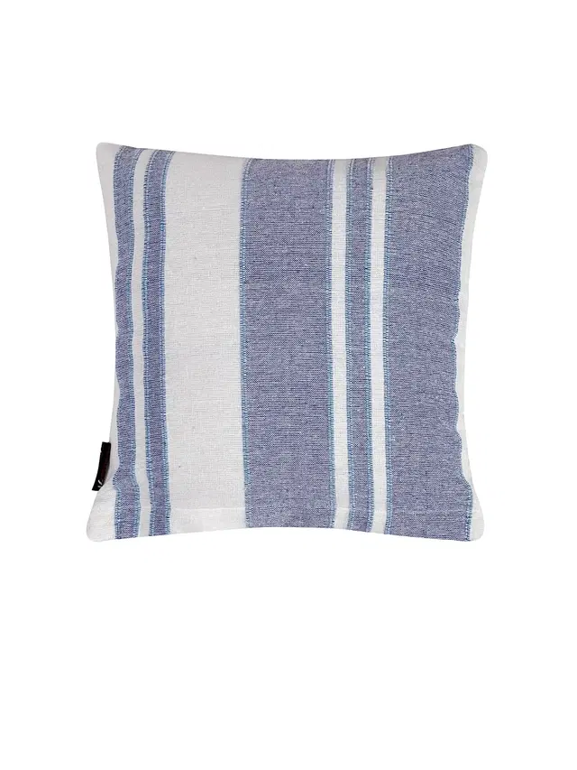 Cotton Cushion Cover, Grey & White, 14x14 inches