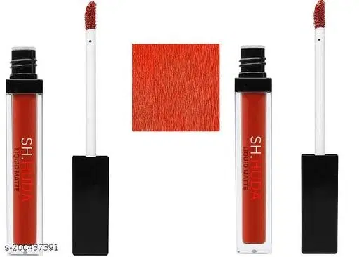 Sh.Huda matte Non Transfer Kiss Proof Smudge Proof Liquid Matte Lipstick For Girls Pack of 2pcs
