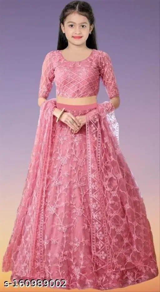 Lehenga Choli for Girls (Pink, 10-11 Years)