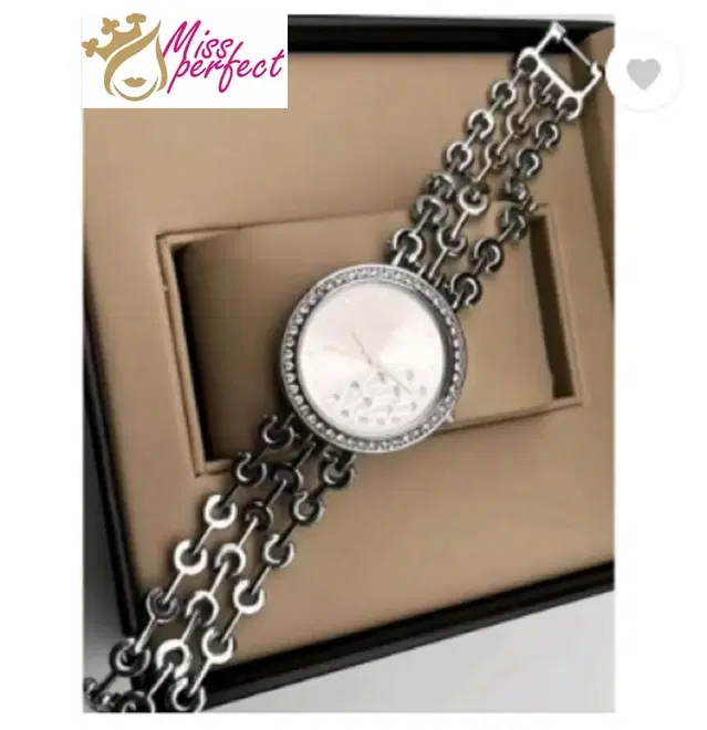 Analog Watch for Women & Girls (Silver)