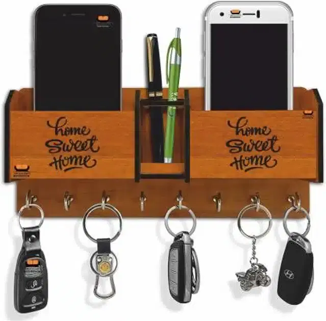 Fancy Wooden Key Holder, Tan, HC-019