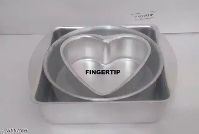 Aluminium Cake Moulds, Silver, Set of 3