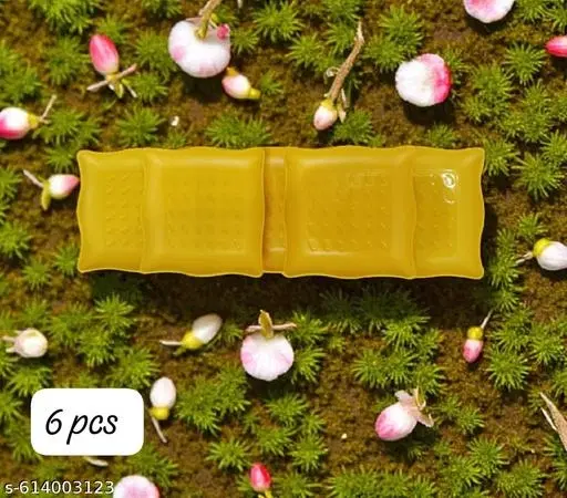 Plastic Plates for Kitchen, Yellow, Pack of 6