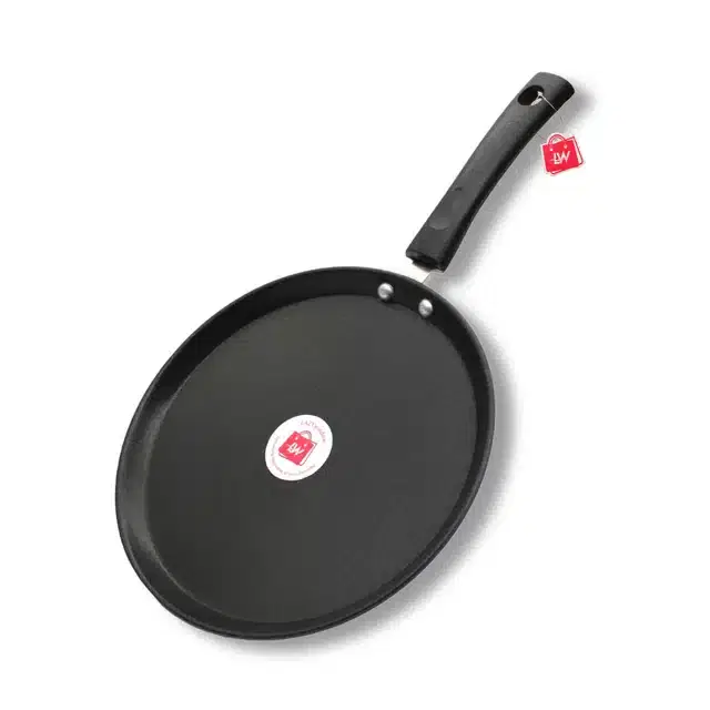 Iron Premium Quality Hard Anodised Non Stick Tawa, Black, 24 cm
