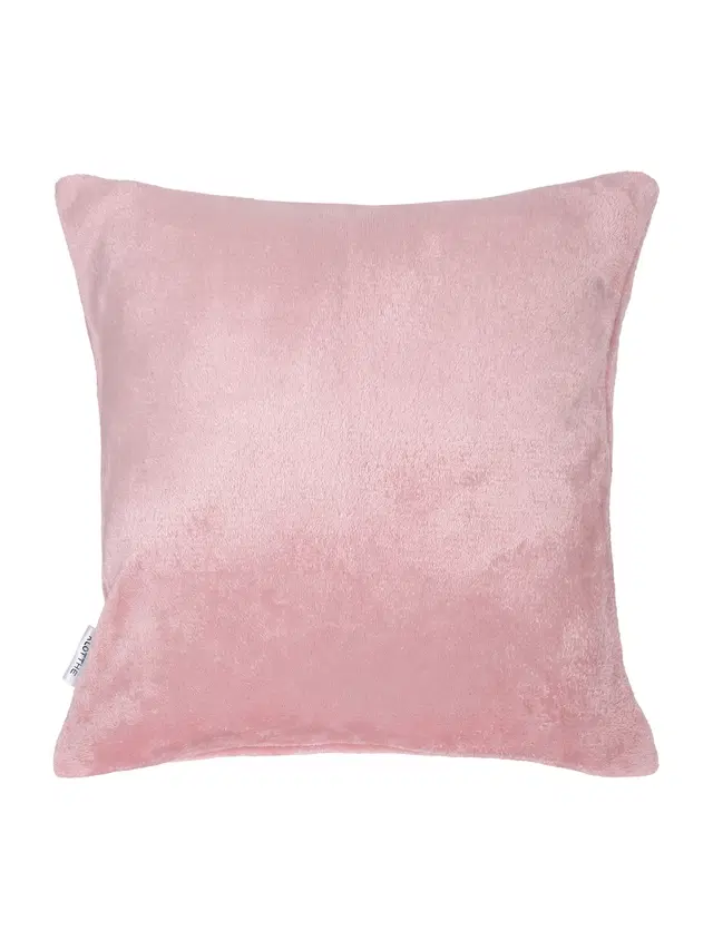 Velvet Cushion Cover, Pink, 16x16 inches
